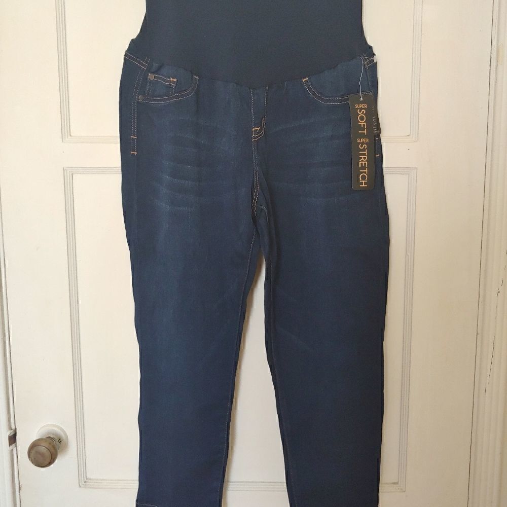 🌟HP🌟Celebrity Pink Maternity Jeans Ankle/Cropped Dark Wash Stretchy XL NWT
